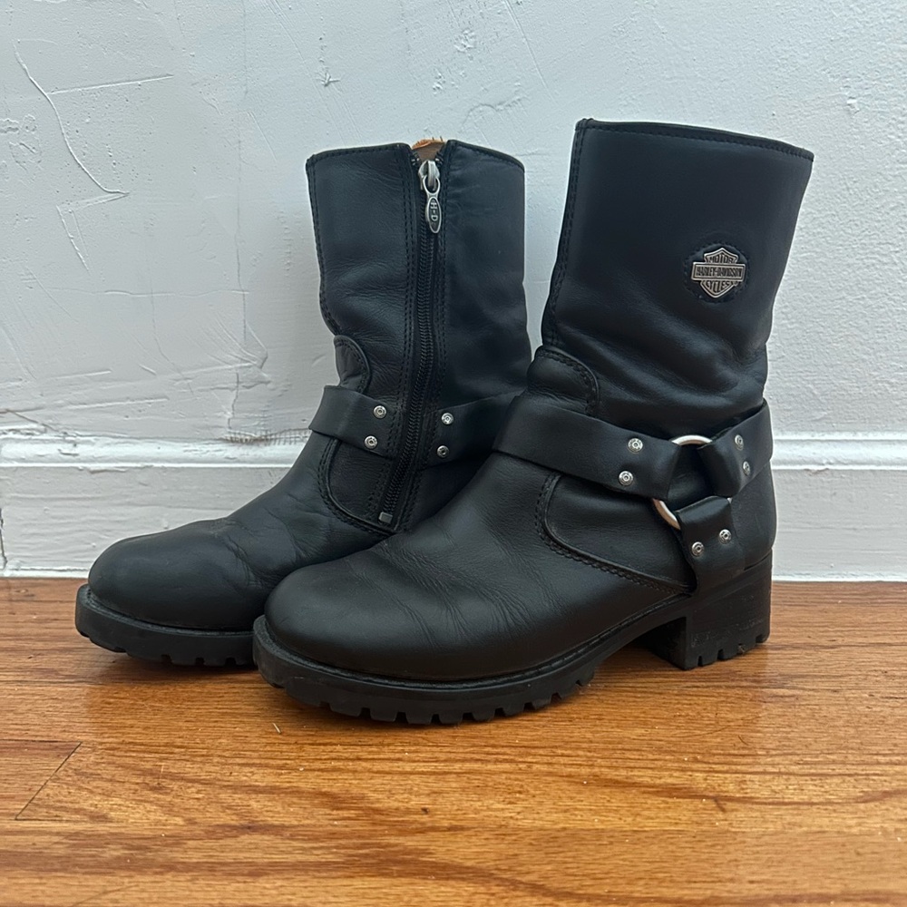 Harley Davidson Black Leather Boots